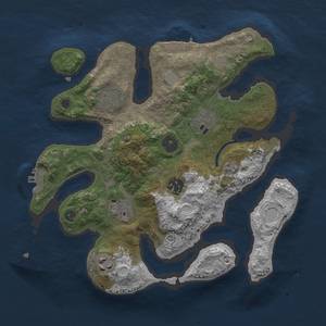 Thumbnail Rust Map: Procedural Map, Size: 3000, Seed: 13, 13 Monuments