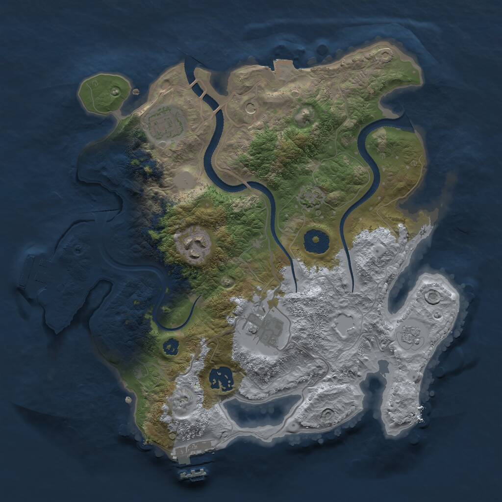 Rust Map: Procedural Map, Size: 3000, Seed: 13, 10 Monuments