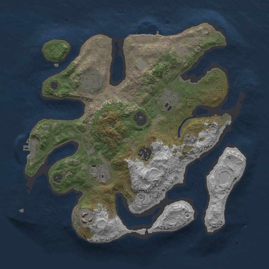 Rust Map: Procedural Map, Size: 3000, Seed: 13, 13 Monuments