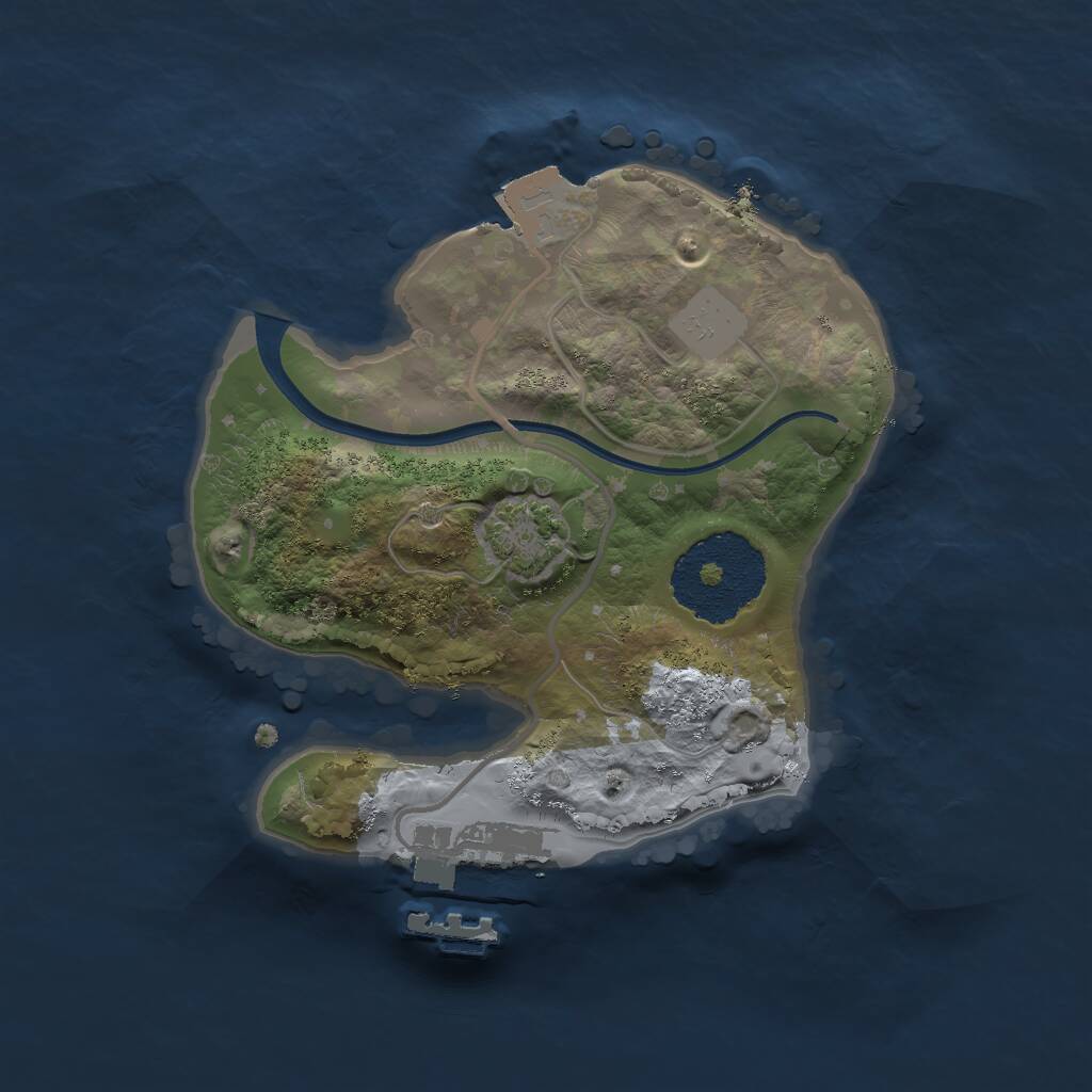 Rust Map: Procedural Map, Size: 1850, Seed: 2998, 3 Monuments