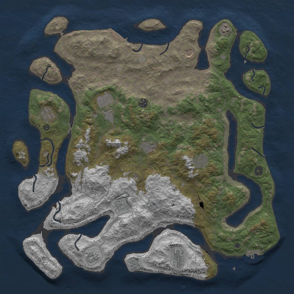 Rust Map: Procedural Map, Size: 4800, Seed: 2147483647, 19 Monuments