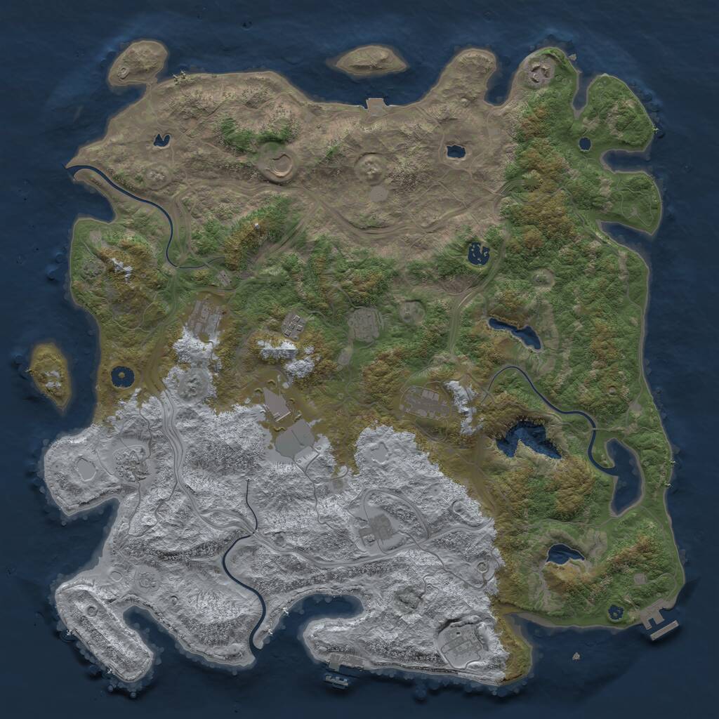 Rust Map: Procedural Map, Size: 4800, Seed: 2147483647, 17 Monuments