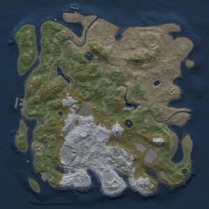 Thumbnail Rust Map: Procedural Map, Size: 4000, Seed: 123450, 13 Monuments