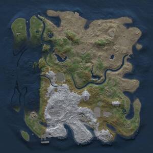 Thumbnail Rust Map: Procedural Map, Size: 4000, Seed: 123450, 15 Monuments