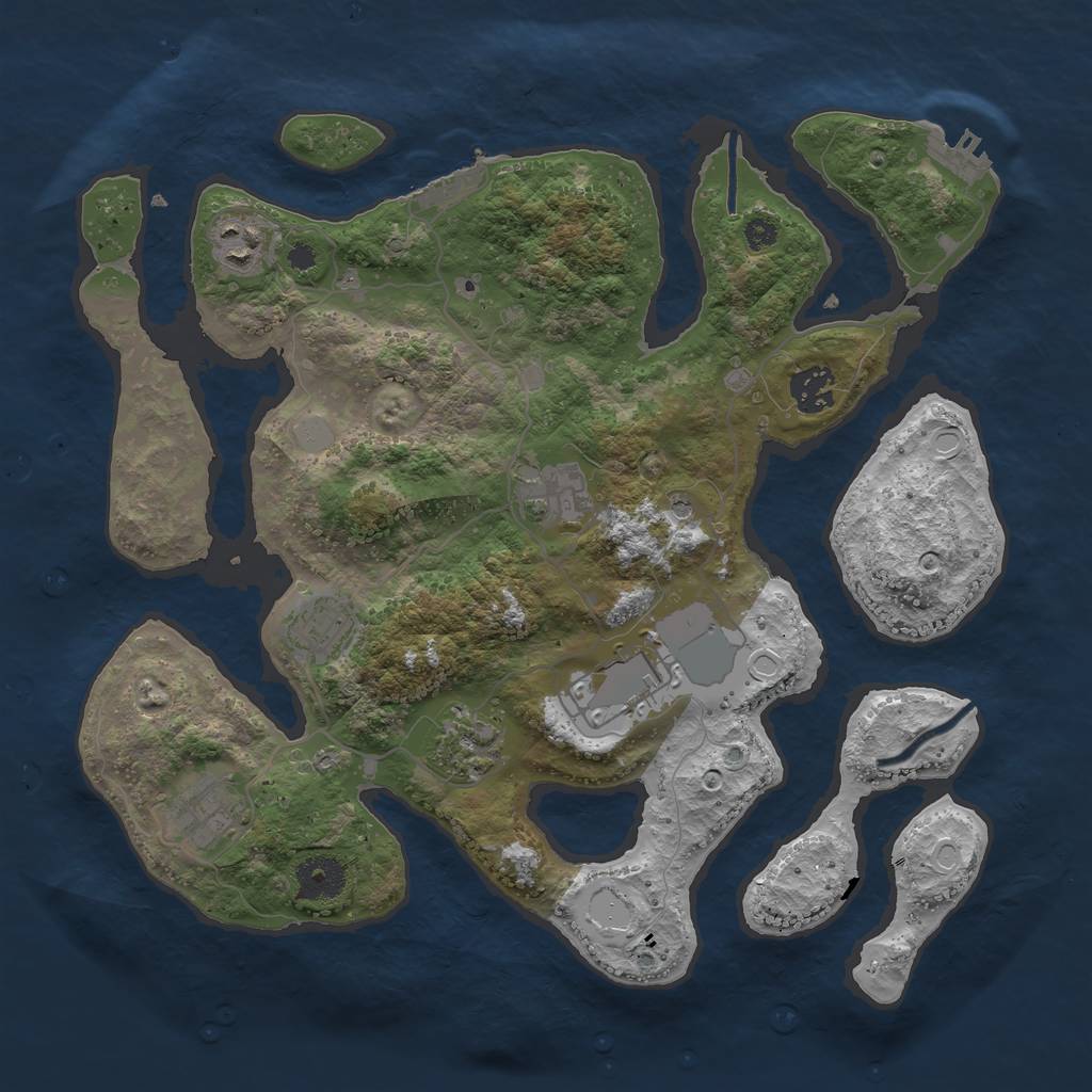 Rust Map: Procedural Map, Size: 3500, Seed: 86575596, 15 Monuments