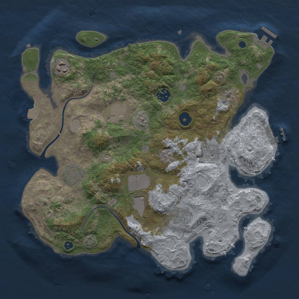 Rust Map: Procedural Map, Size: 3500, Seed: 86575596, 14 Monuments