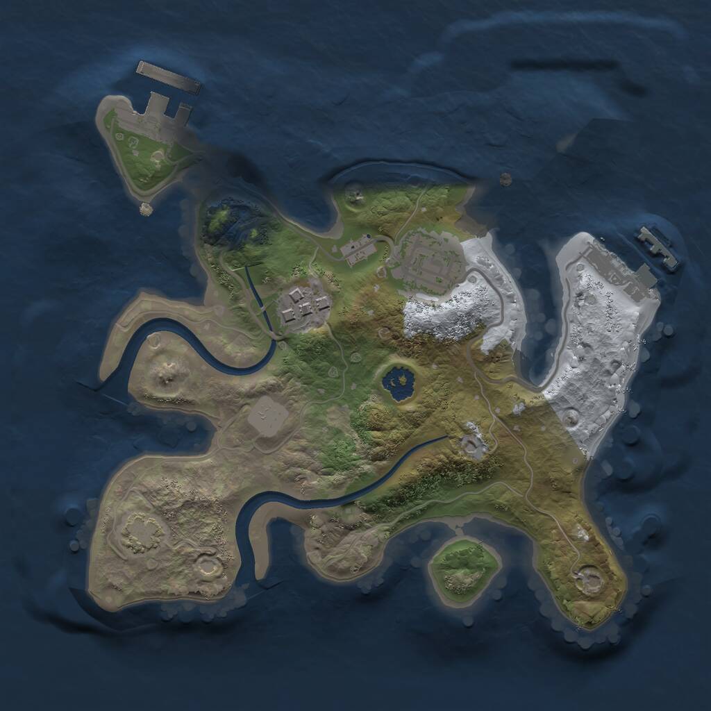 Rust Map: Procedural Map, Size: 2200, Seed: 9875, 6 Monuments