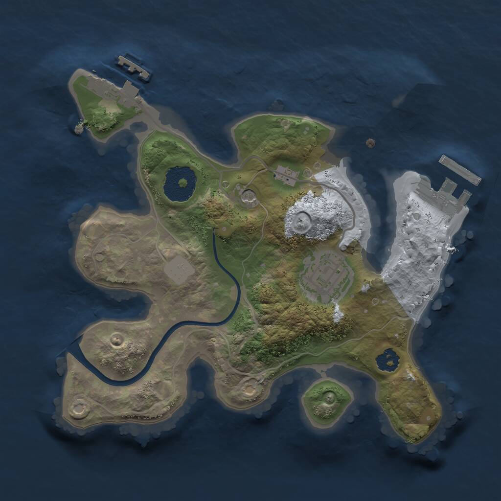 Rust Map: Procedural Map, Size: 2200, Seed: 9875, 5 Monuments