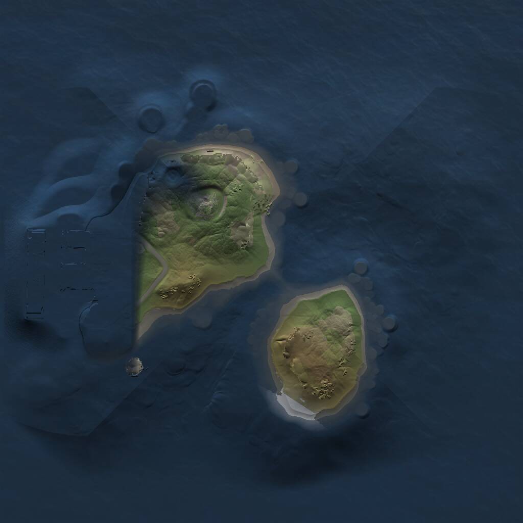 Rust Map: Procedural Map, Size: 1200, Seed: 5645, 2 Monuments