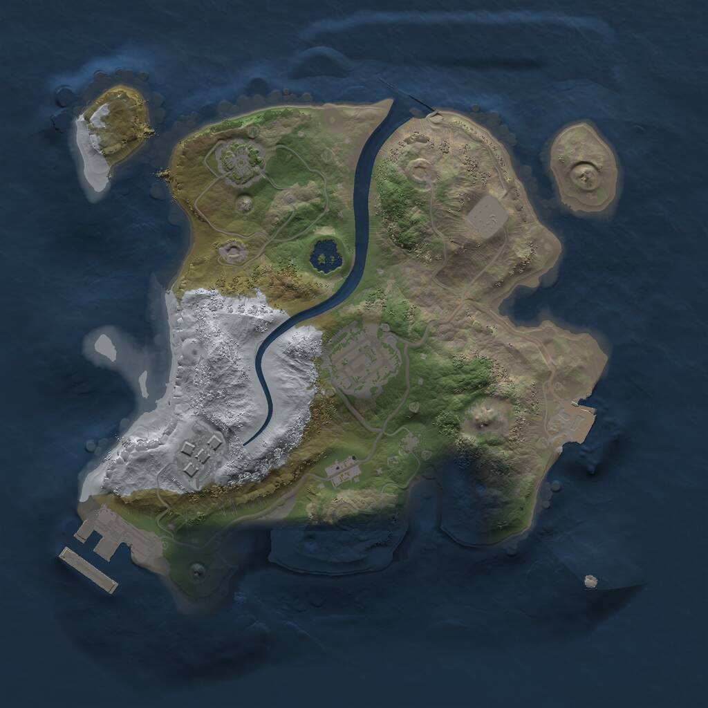 Rust Map: Procedural Map, Size: 2200, Seed: 2623, 5 Monuments