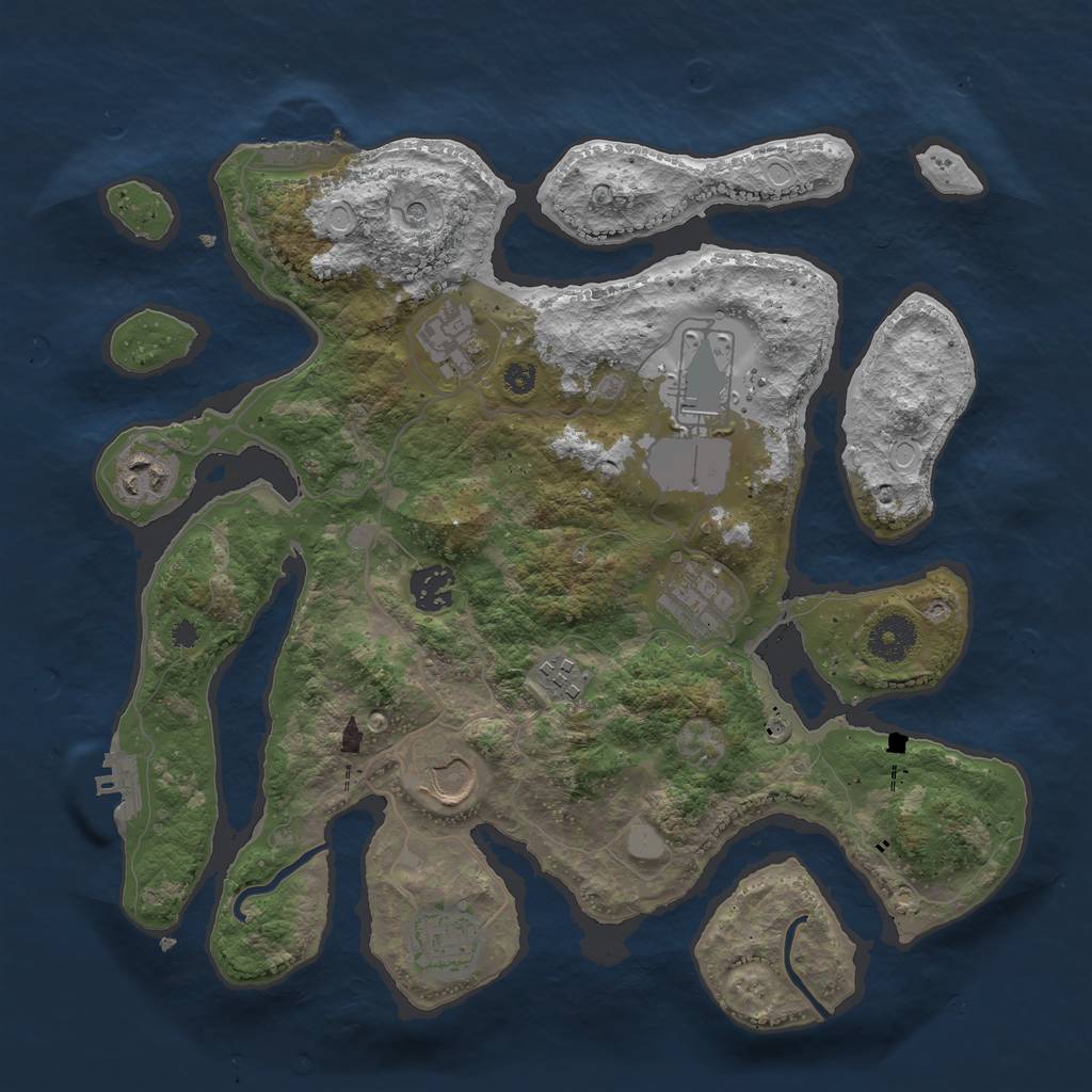 Rust Map: Procedural Map, Size: 3500, Seed: 88382, 16 Monuments