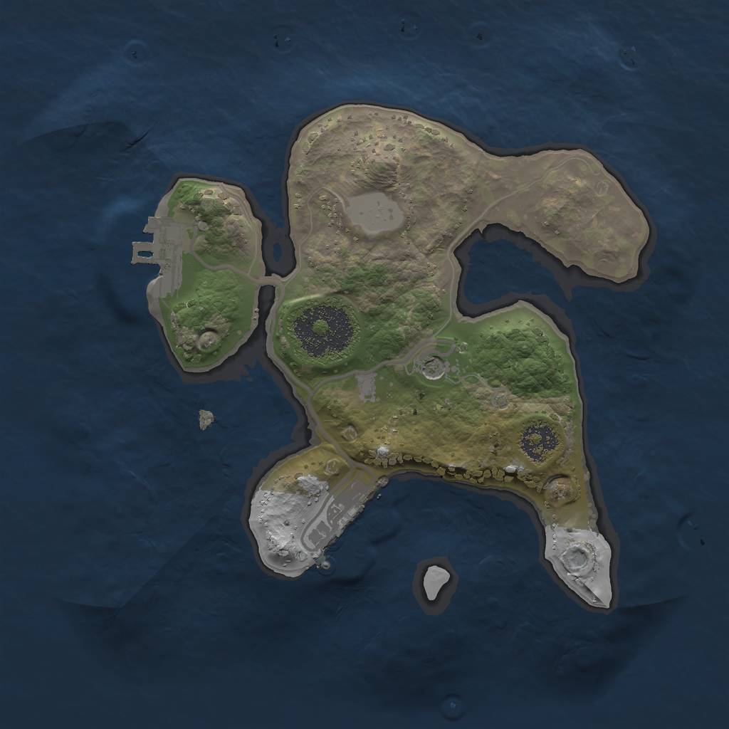Rust Map: Procedural Map, Size: 2000, Seed: 2354, 8 Monuments