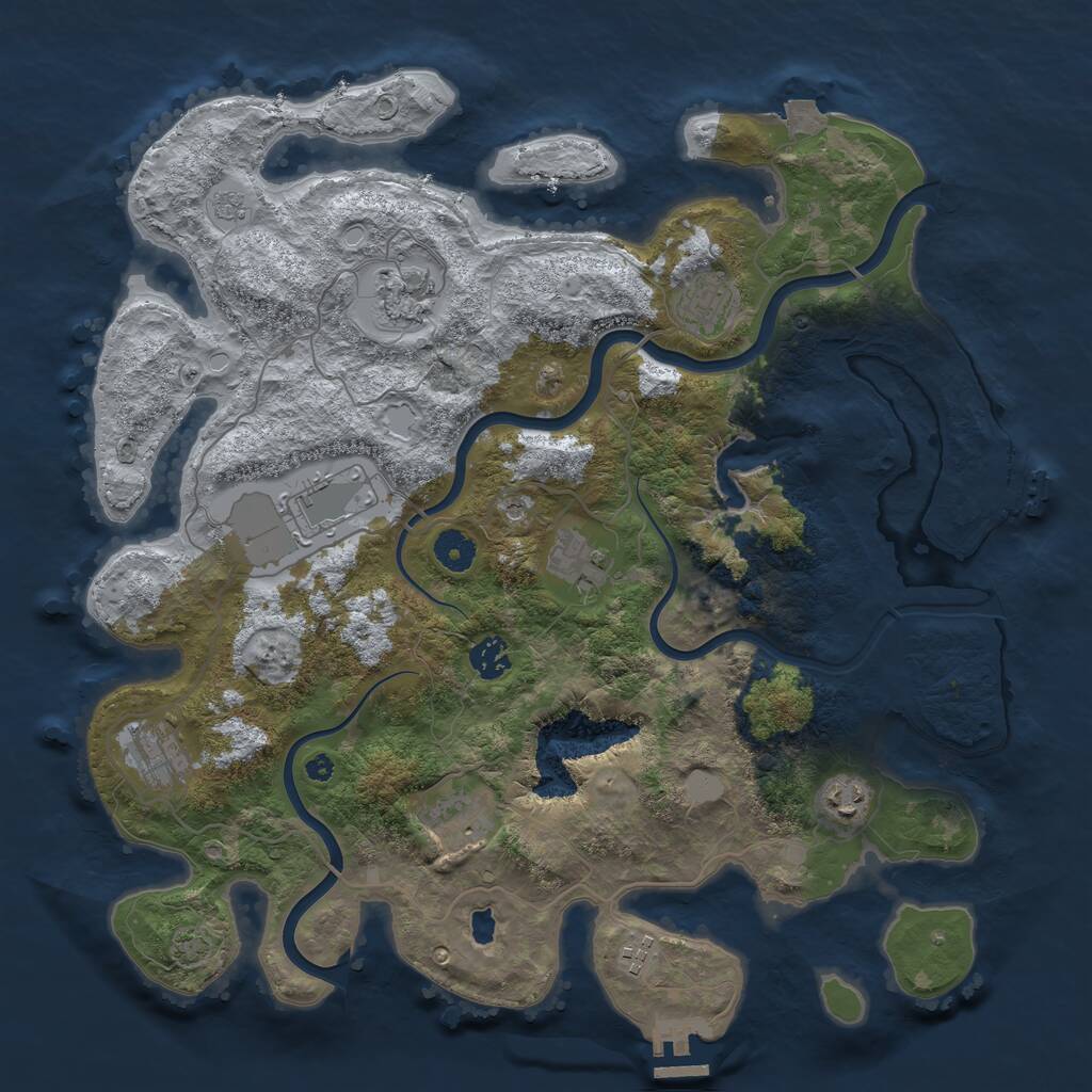 Rust Map: Procedural Map, Size: 4000, Seed: 66292, 15 Monuments