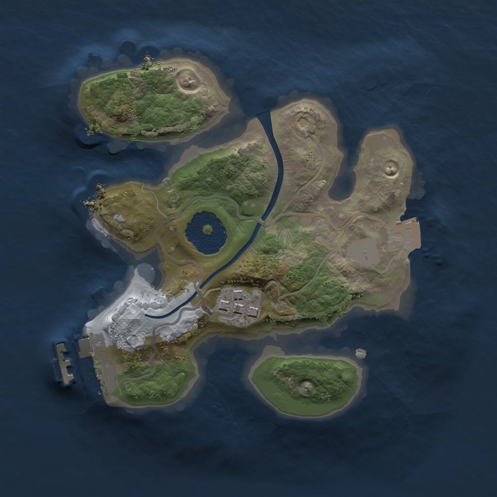 Rust Map: Procedural Map, Size: 1855, Seed: 49855, 3 Monuments