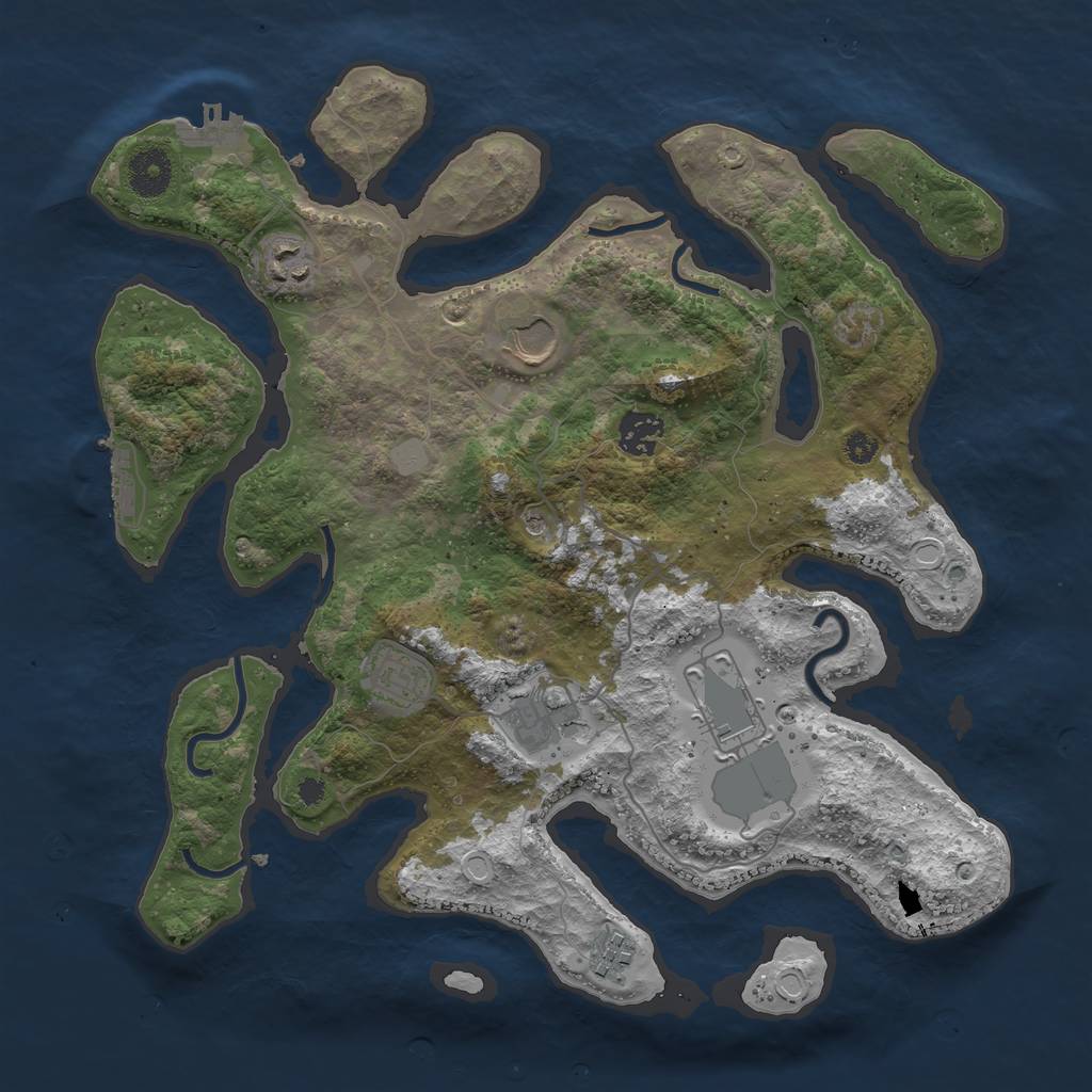 Rust Map: Procedural Map, Size: 3550, Seed: 653761, 15 Monuments
