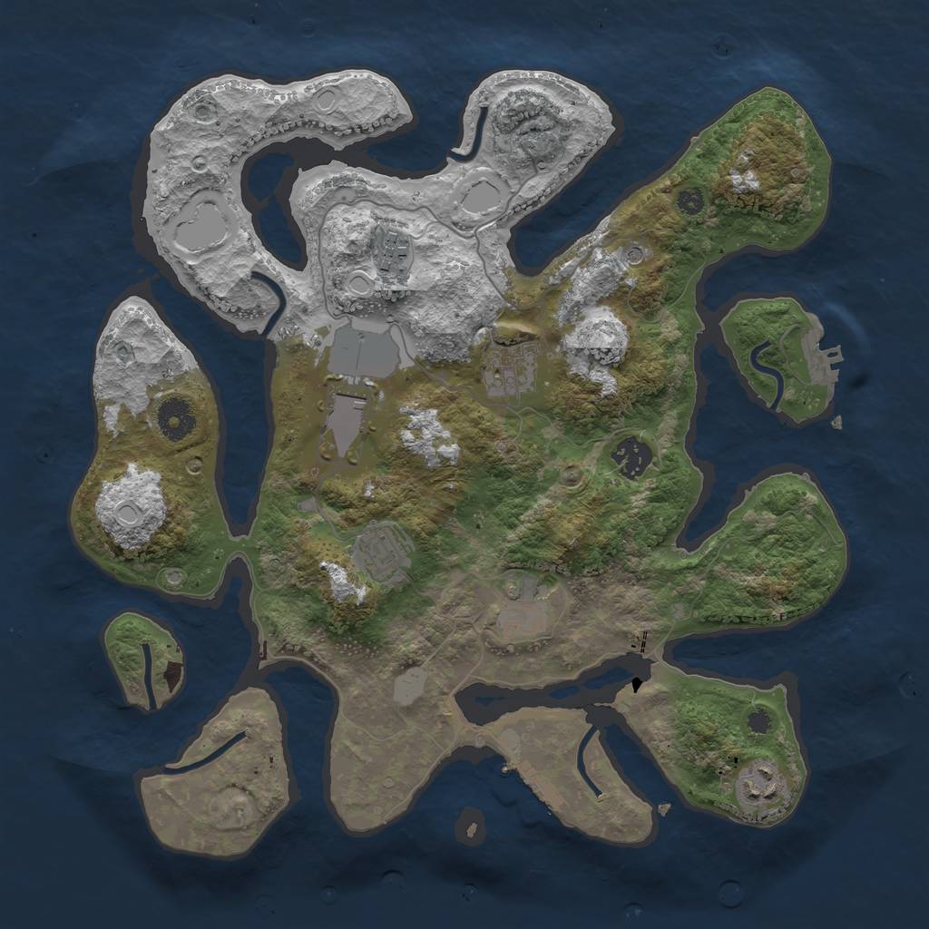 Rust Map: Procedural Map, Size: 3550, Seed: 48417, 15 Monuments