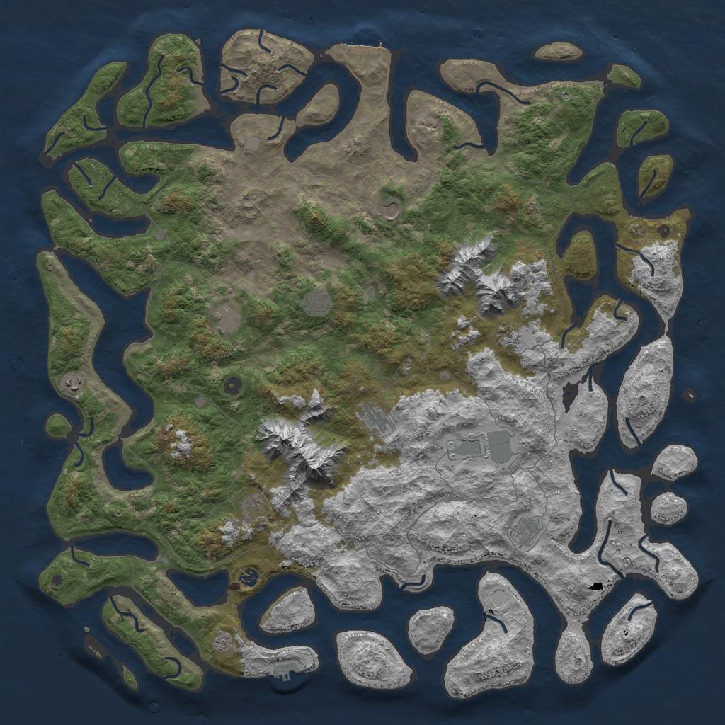 Rust Map: Procedural Map, Size: 6000, Seed: 9534, 19 Monuments