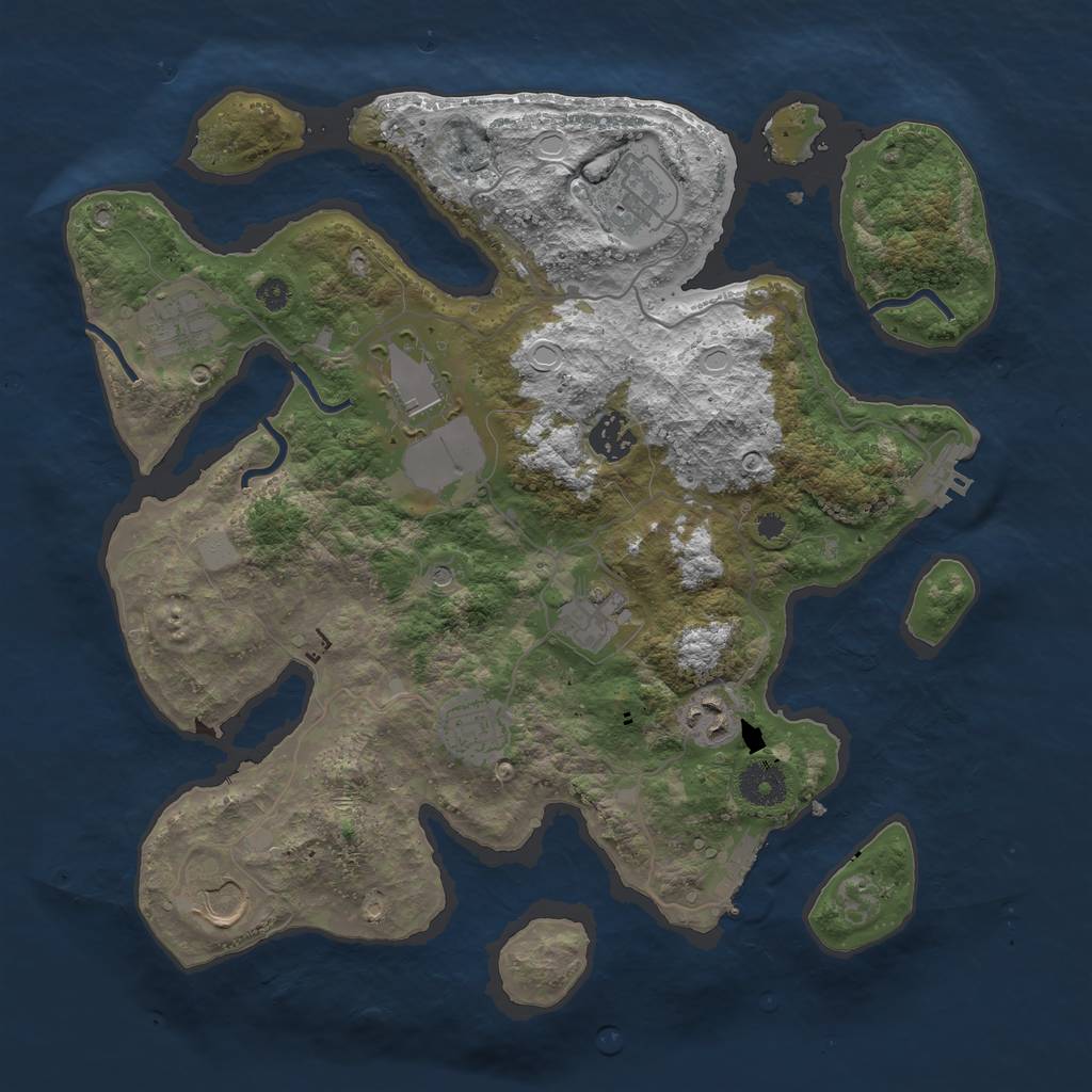 Rust Map: Procedural Map, Size: 3550, Seed: 309961, 16 Monuments