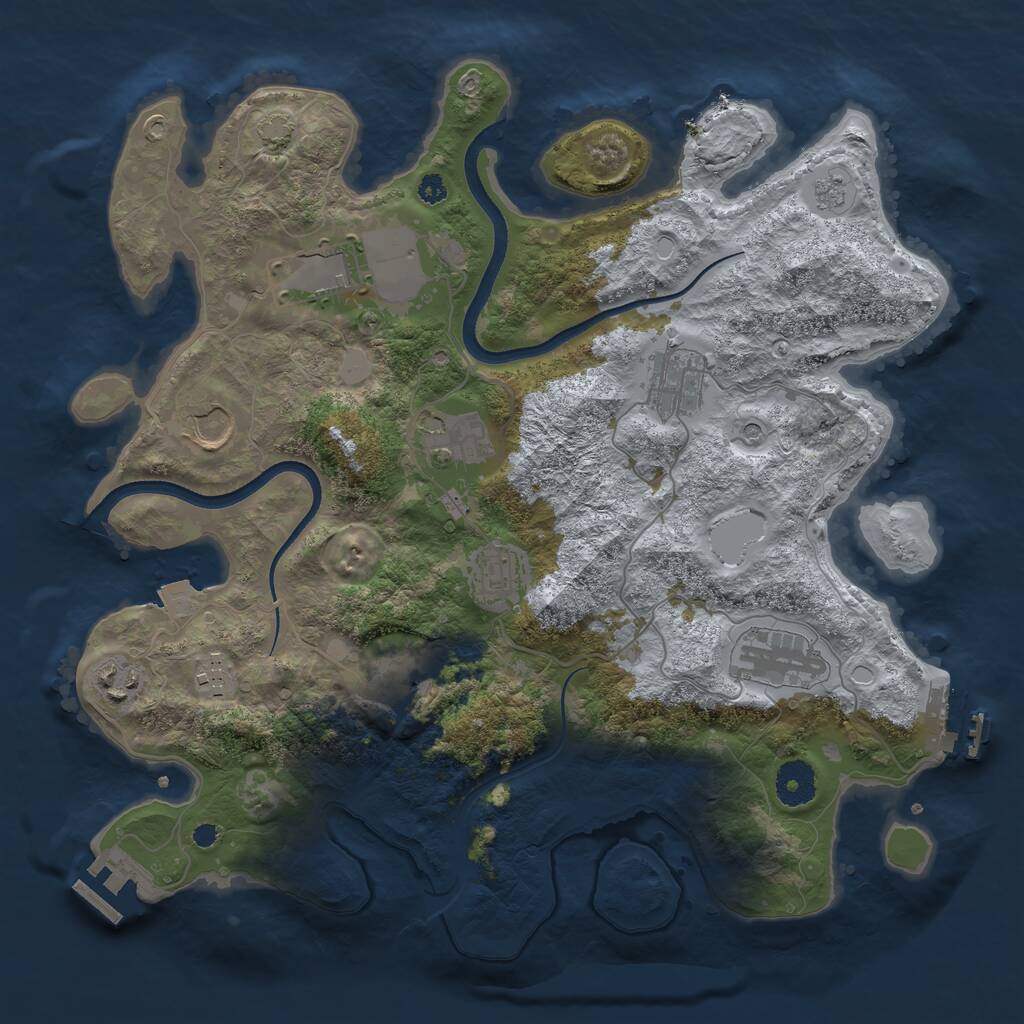 Rust Map: Procedural Map, Size: 3550, Seed: 37102, 15 Monuments