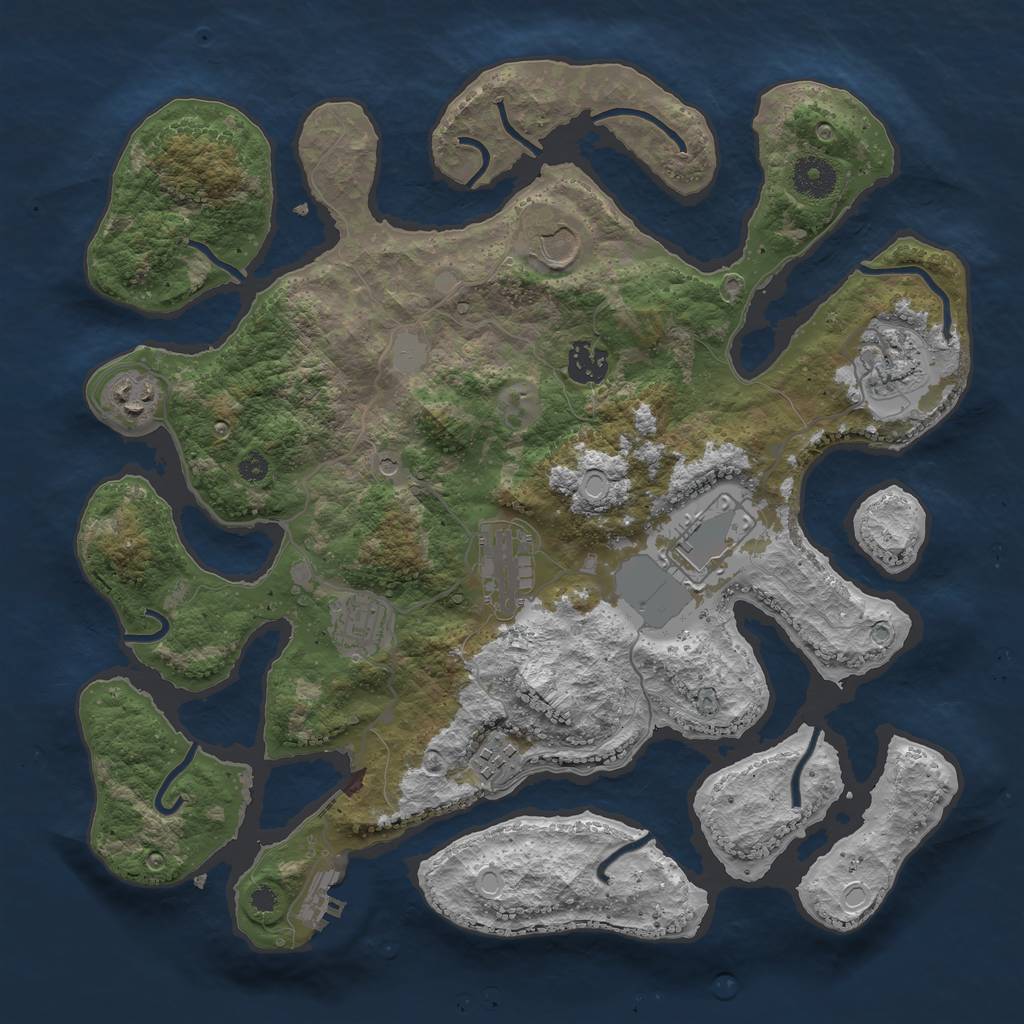 Rust Map: Procedural Map, Size: 3600, Seed: 295, 15 Monuments