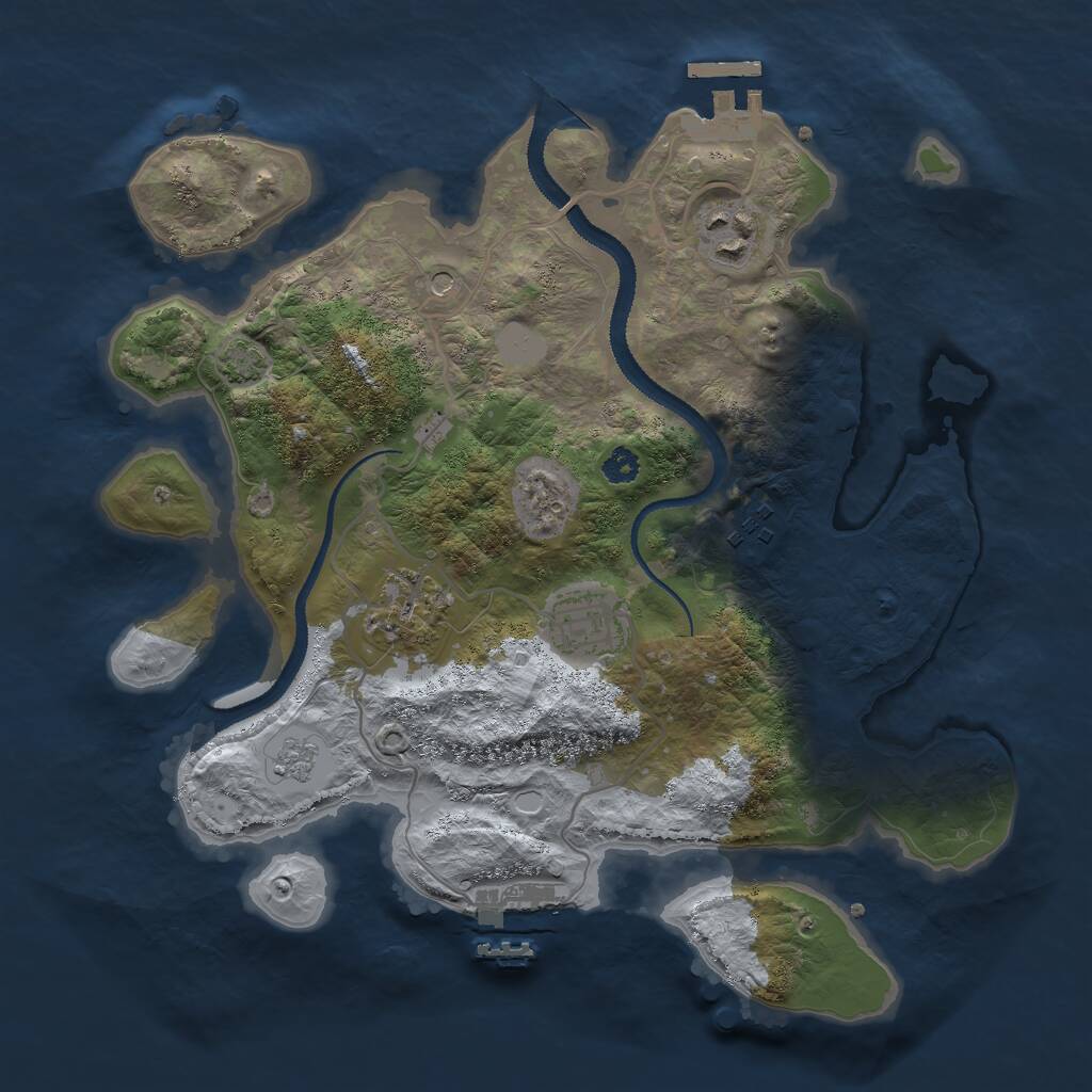 Rust Map: Procedural Map, Size: 3000, Seed: 3000, 10 Monuments