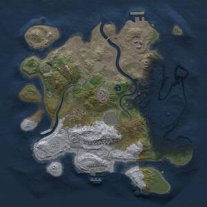 Thumbnail Rust Map: Procedural Map, Size: 3000, Seed: 3000, 10 Monuments