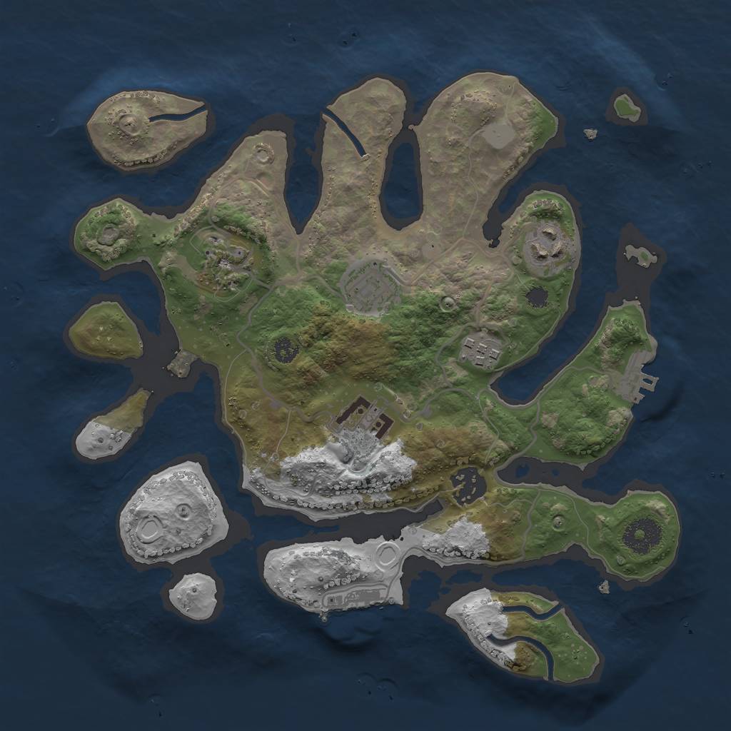 Rust Map: Procedural Map, Size: 3000, Seed: 3000, 13 Monuments