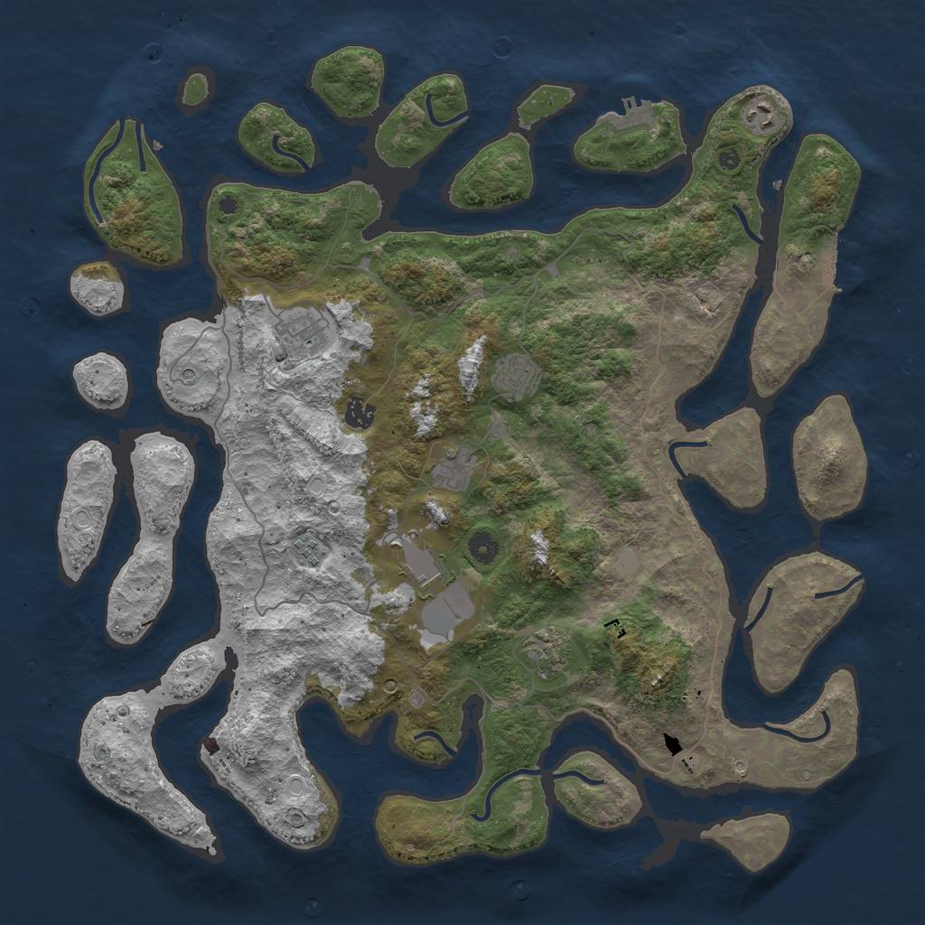 Rust Map: Procedural Map, Size: 4500, Seed: 404757361, 16 Monuments