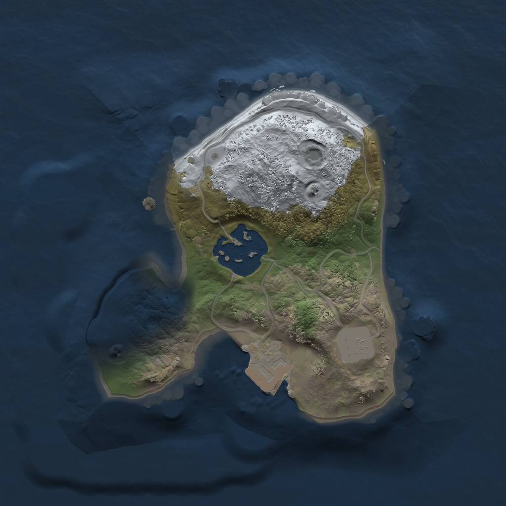 Rust Map: Procedural Map, Size: 1550, Seed: 1, 2 Monuments