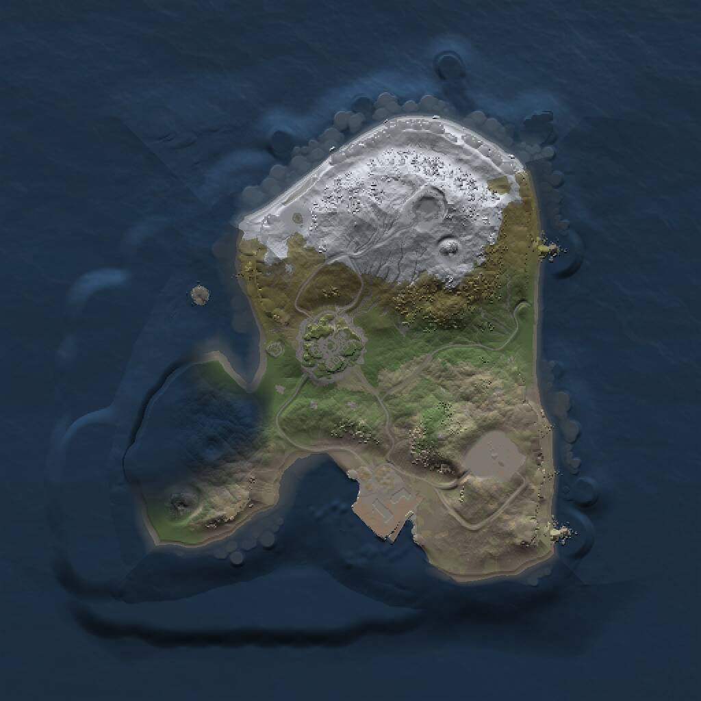 Rust Map: Procedural Map, Size: 1500, Seed: 1, 2 Monuments