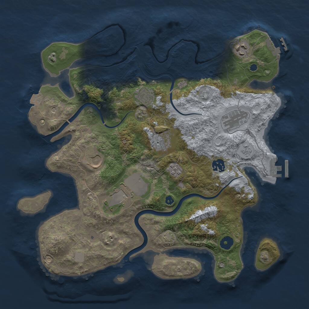 Rust Map: Procedural Map, Size: 3550, Seed: 1337, 14 Monuments