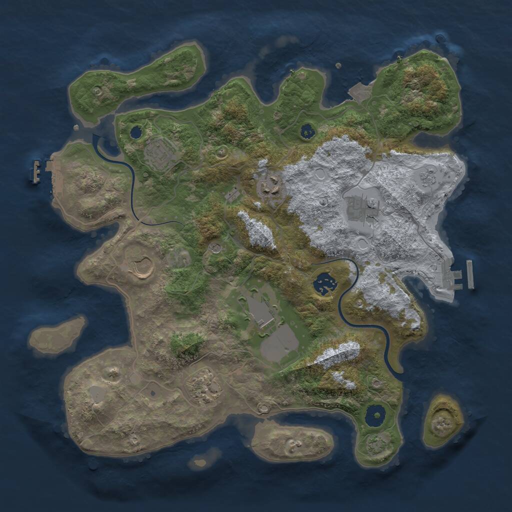 Rust Map: Procedural Map, Size: 3550, Seed: 1337, 13 Monuments