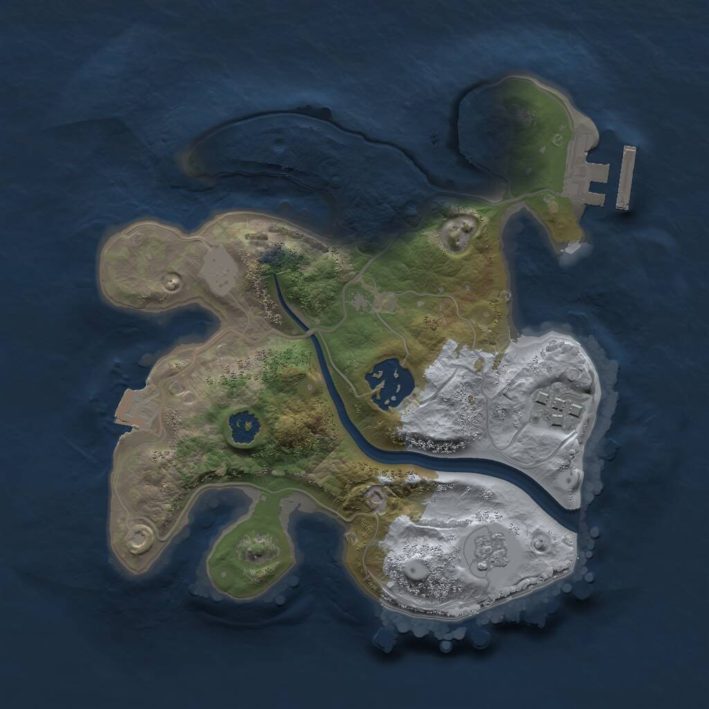 Rust Map: Procedural Map, Size: 2250, Seed: 8846, 5 Monuments