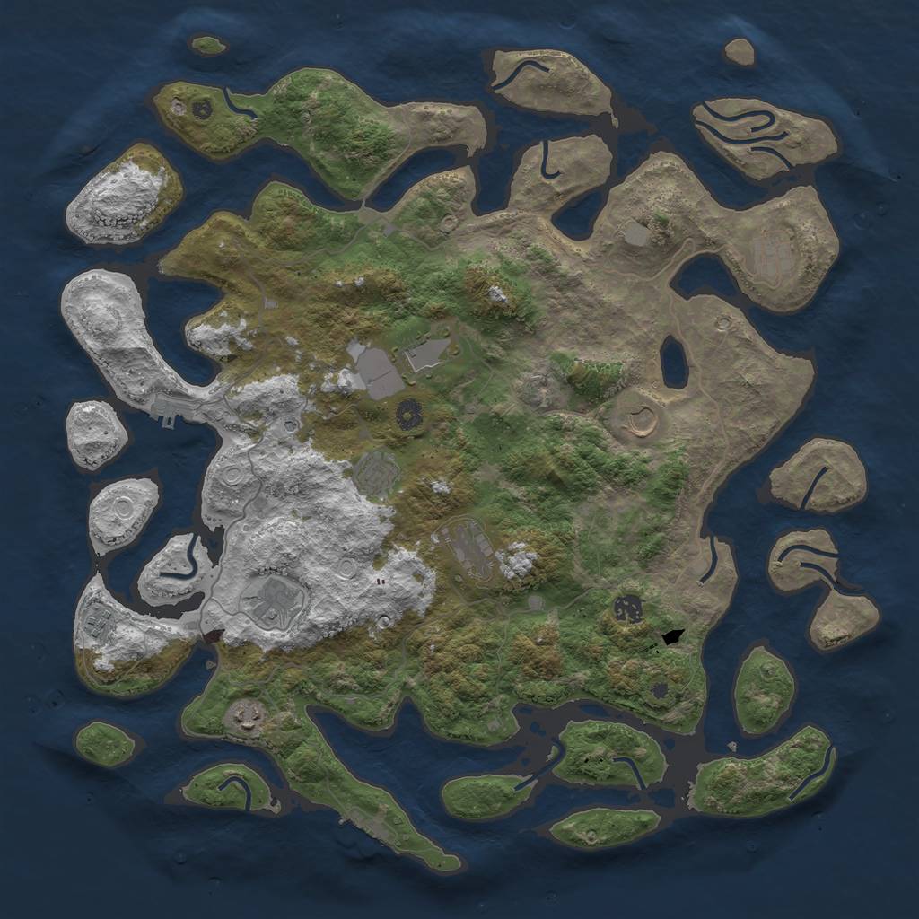 Rust Map: Procedural Map, Size: 4666, Seed: 224142909, 17 Monuments