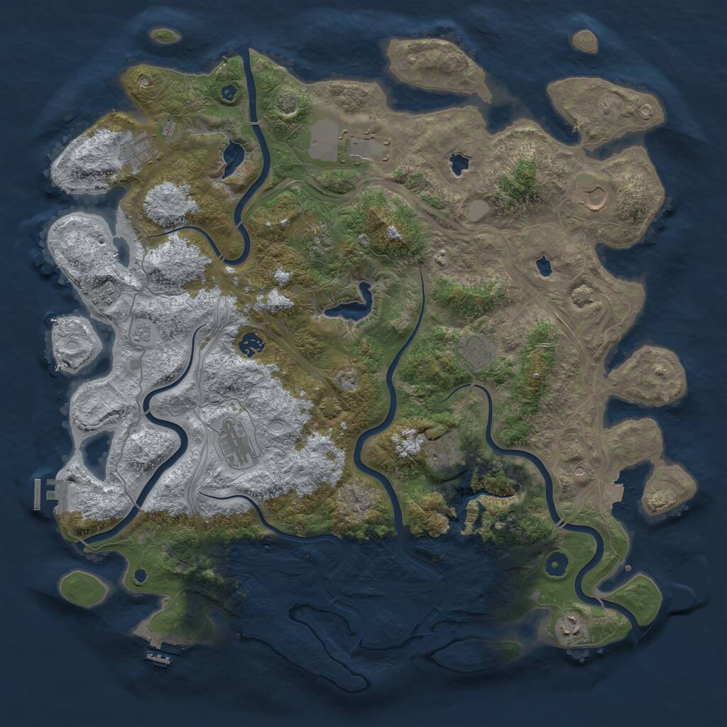 Rust Map: Procedural Map, Size: 4666, Seed: 224142909, 16 Monuments
