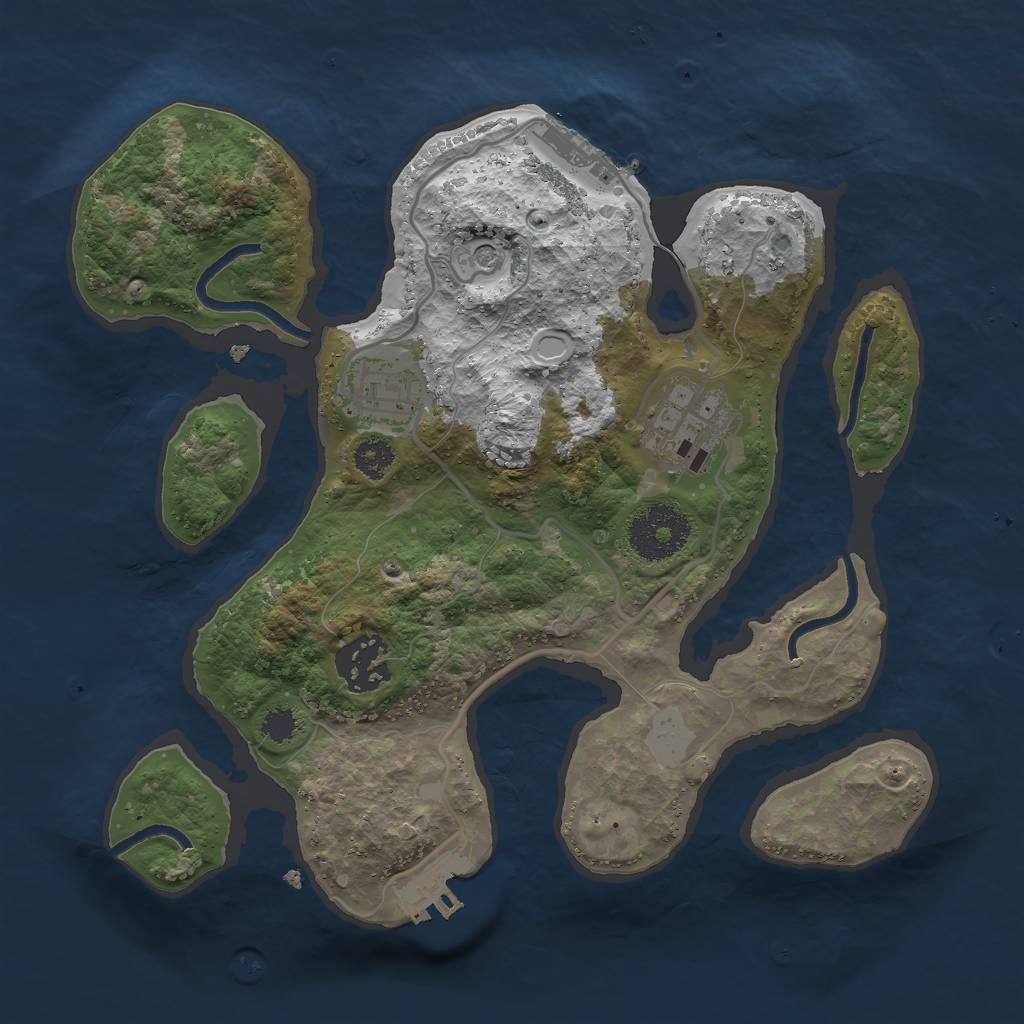 Rust Map: Procedural Map, Size: 2701, Seed: 1, 11 Monuments