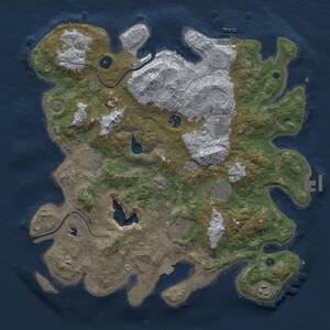 Thumbnail Rust Map: Procedural Map, Size: 4000, Seed: 1254649091, 13 Monuments