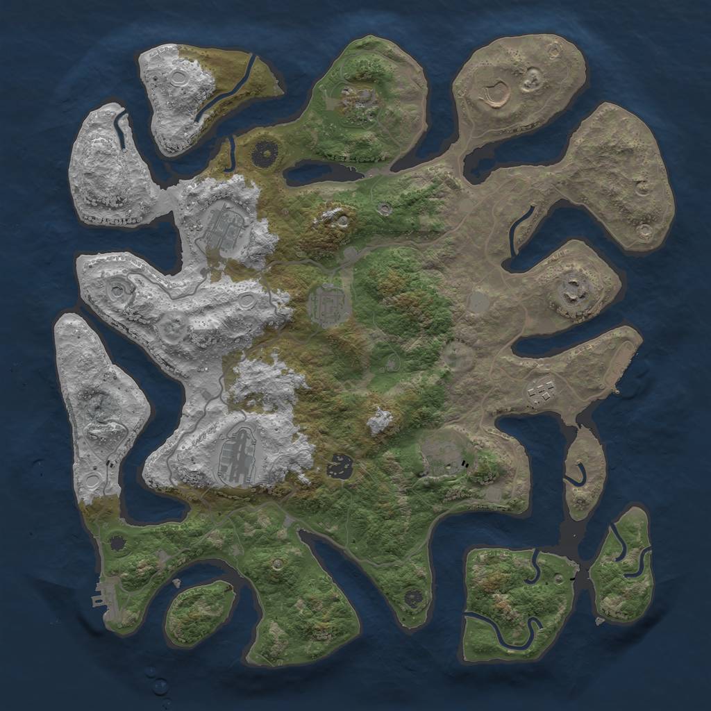 Rust Map: Procedural Map, Size: 4000, Seed: 788674, 17 Monuments