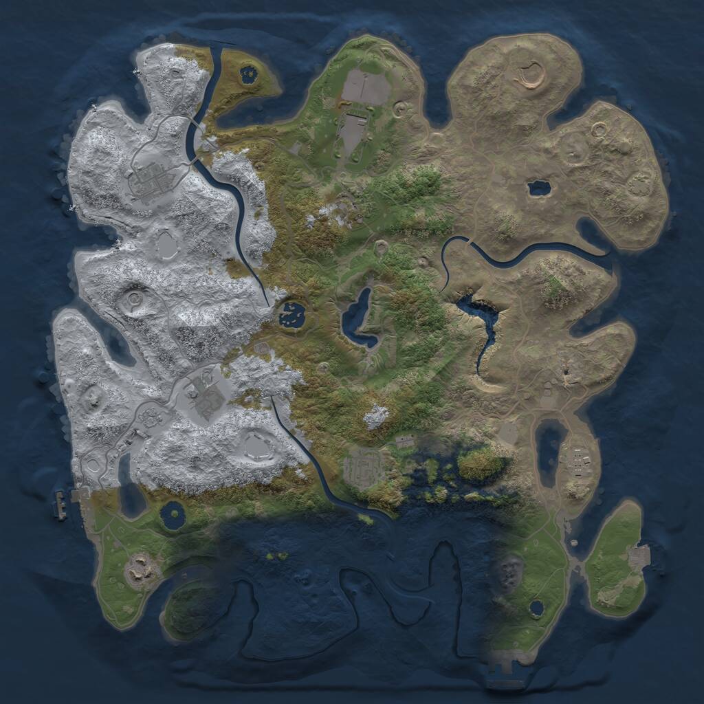 Rust Map: Procedural Map, Size: 4000, Seed: 788674, 15 Monuments