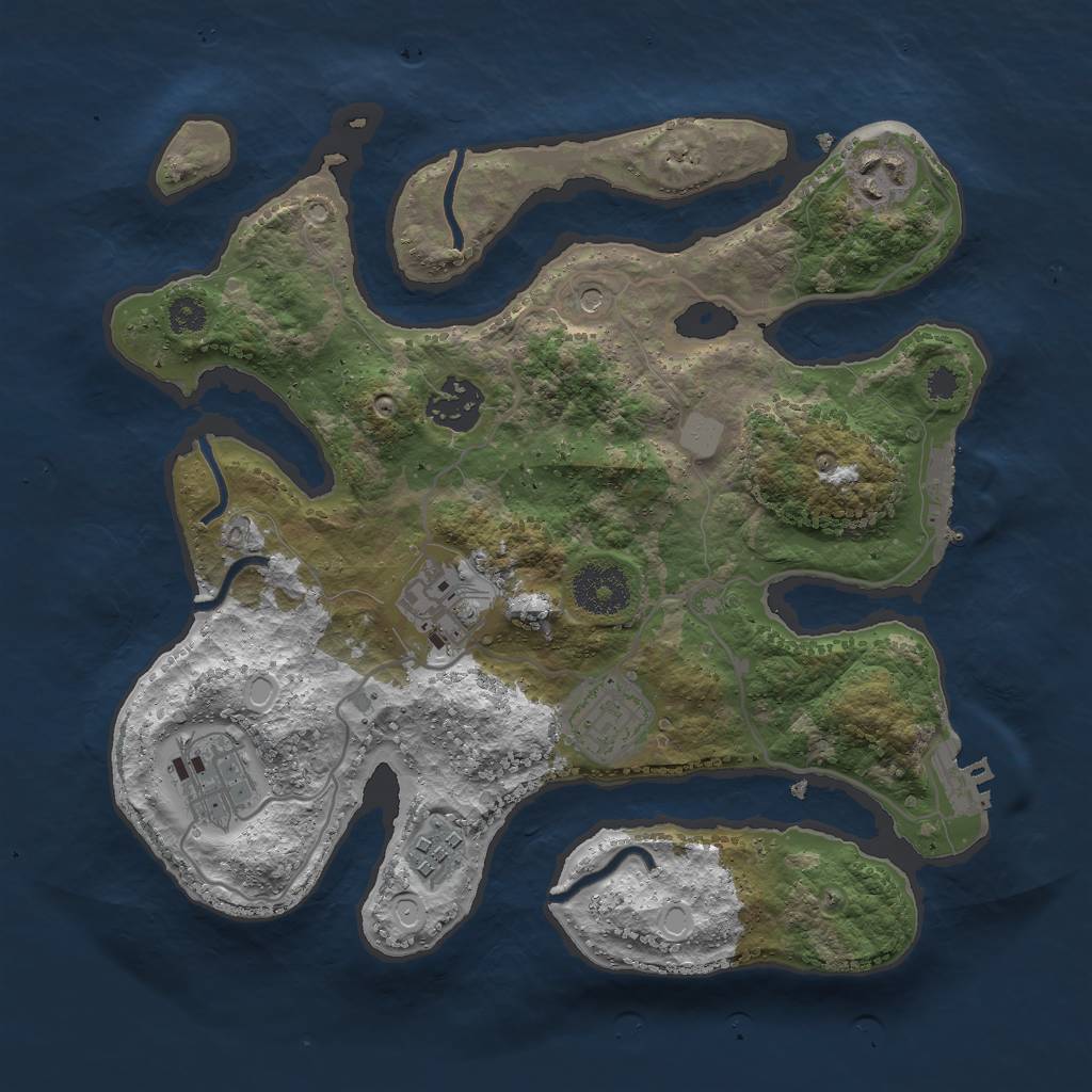 Rust Map: Procedural Map, Size: 3000, Seed: 94263295, 14 Monuments