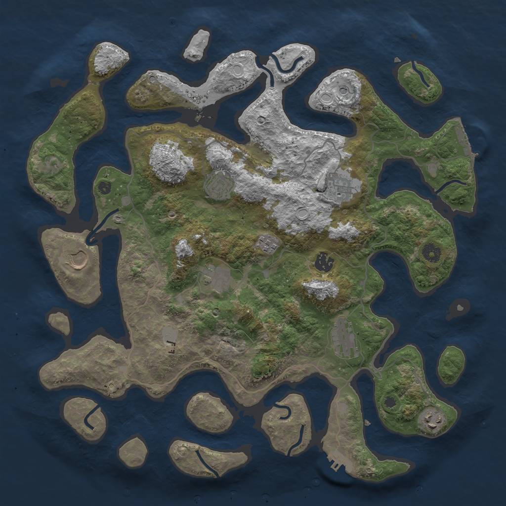 Rust Map: Procedural Map, Size: 4000, Seed: 946218, 16 Monuments