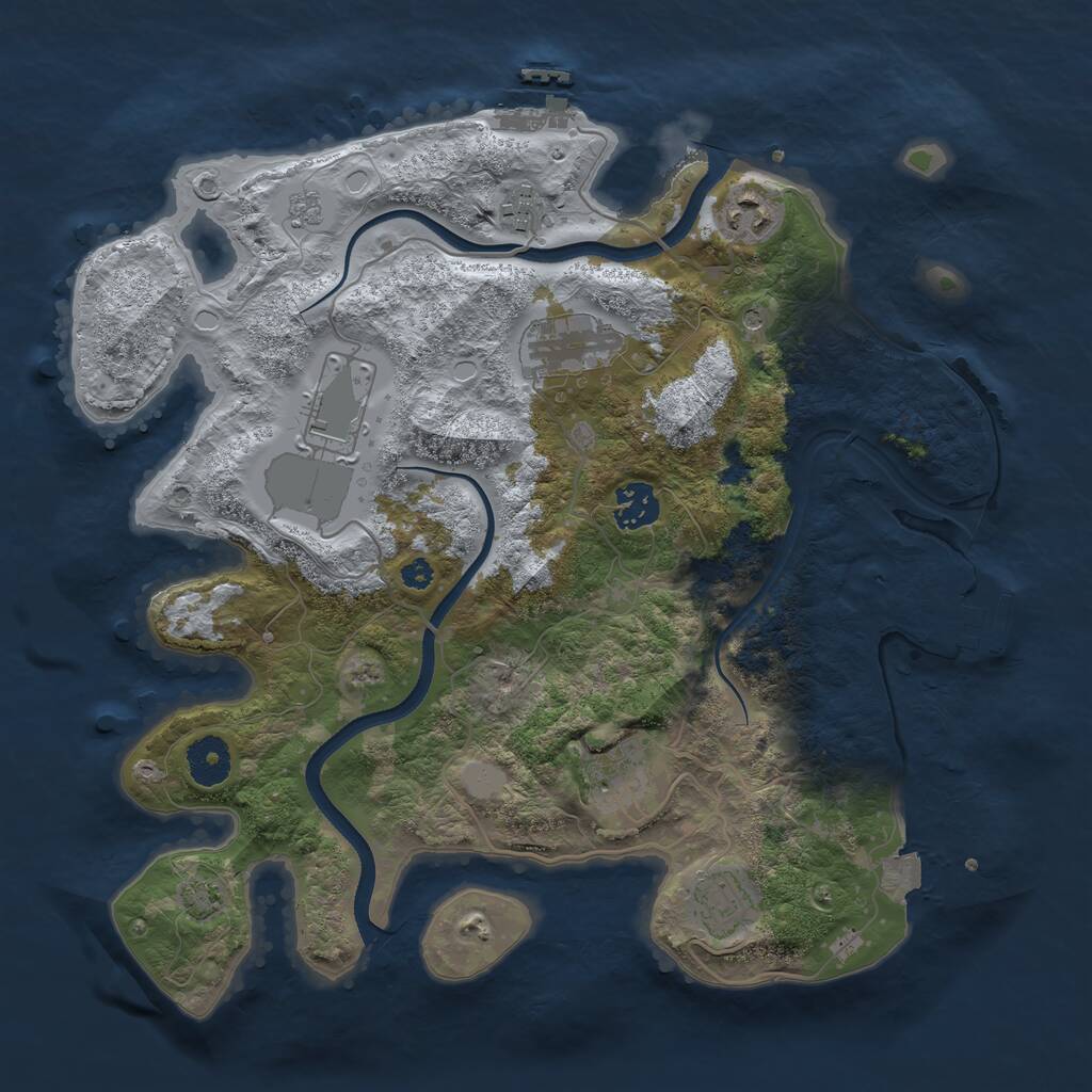 Rust Map: Procedural Map, Size: 3500, Seed: 146, 13 Monuments
