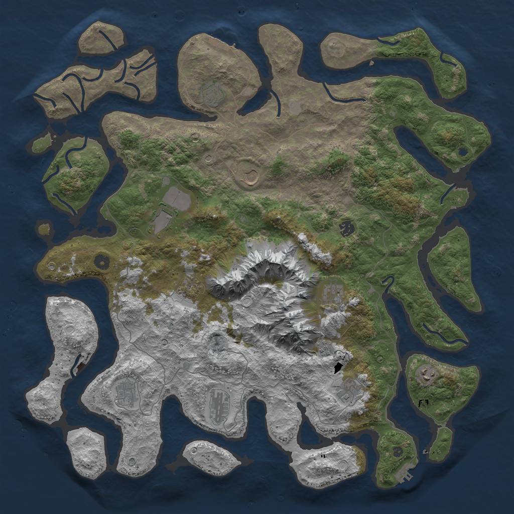 Rust Map: Procedural Map, Size: 5000, Seed: 7, 19 Monuments