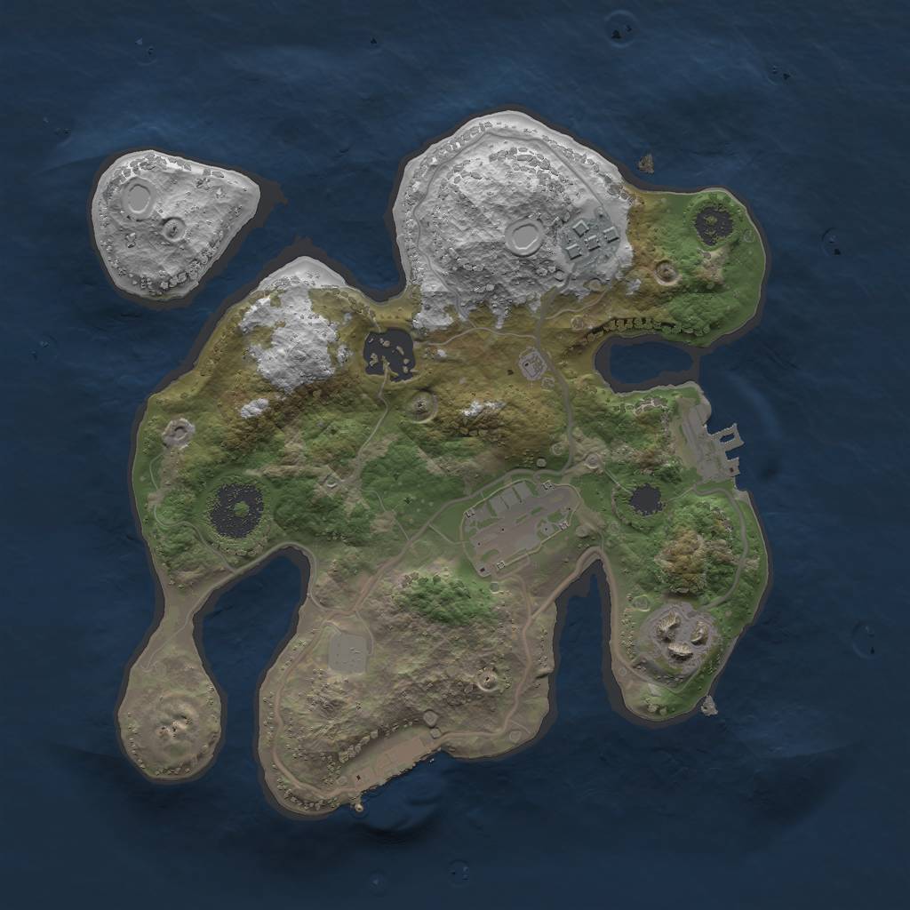 Rust Map: Procedural Map, Size: 2500, Seed: 699620533, 11 Monuments