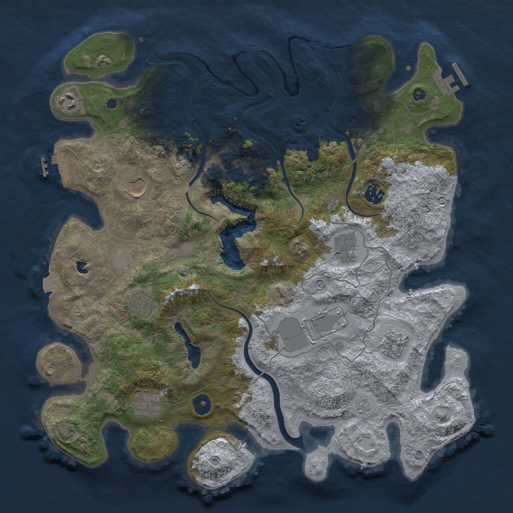 Rust Map: Procedural Map, Size: 4000, Seed: 657159, 15 Monuments