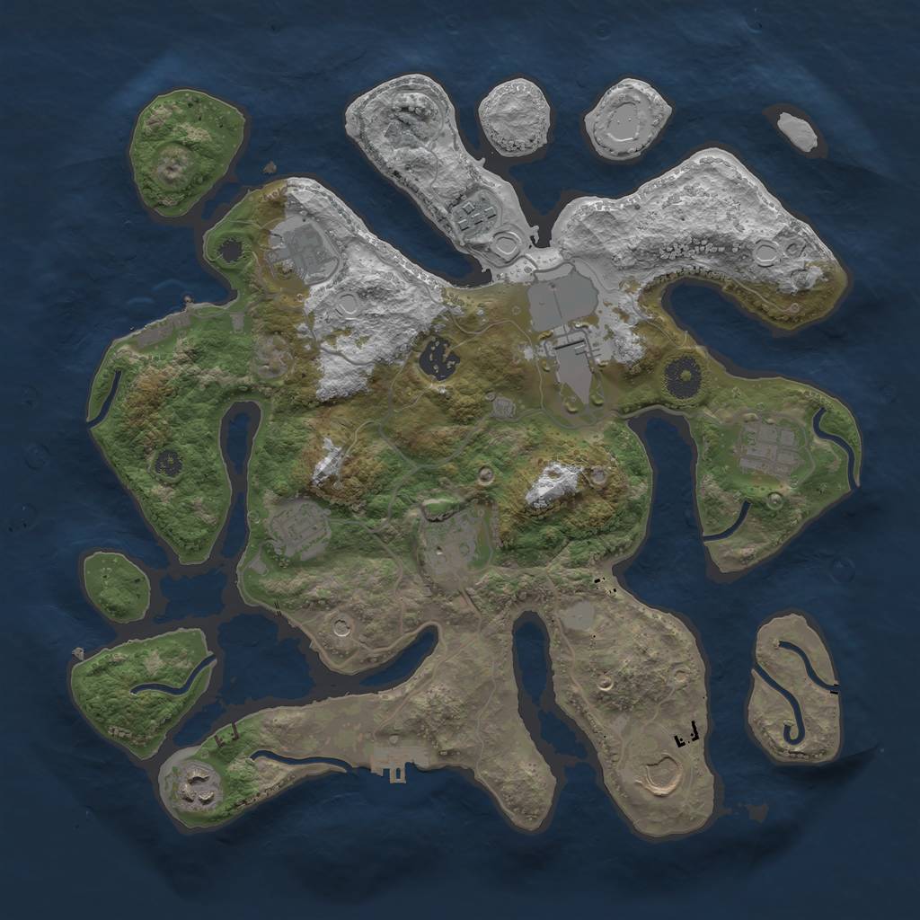 Rust Map: Procedural Map, Size: 3500, Seed: 133, 17 Monuments