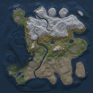 Thumbnail Rust Map: Procedural Map, Size: 3500, Seed: 133, 15 Monuments