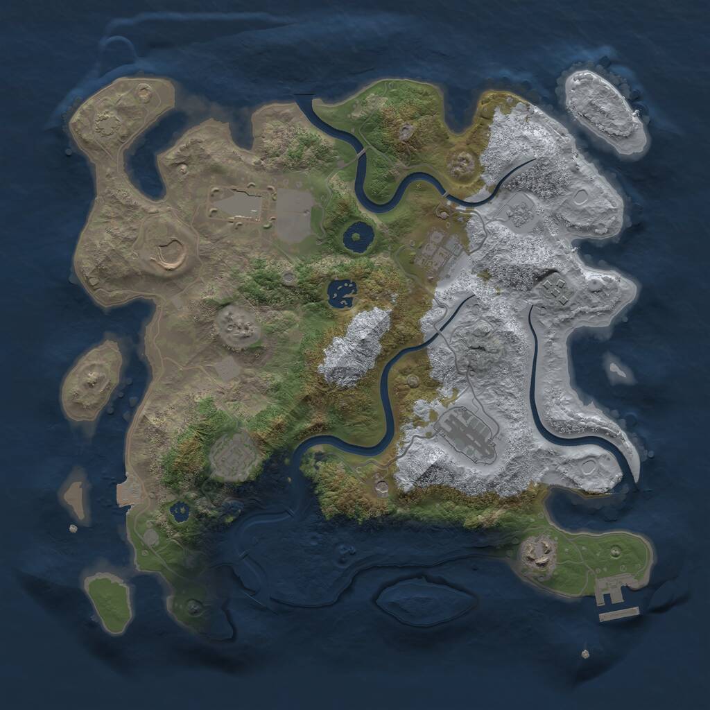 Rust Map: Procedural Map, Size: 3550, Seed: 119816, 13 Monuments