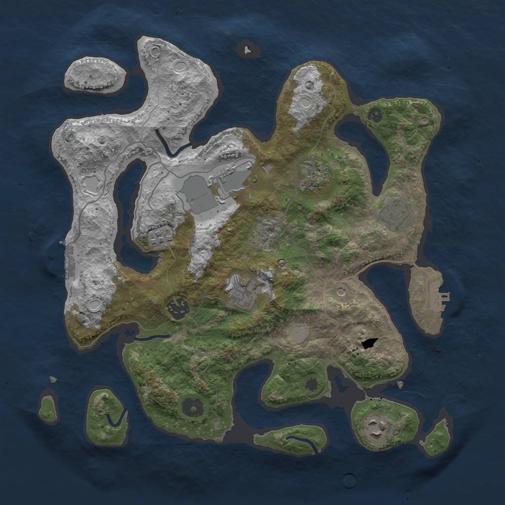 Rust Map: Procedural Map, Size: 3550, Seed: 402646, 15 Monuments