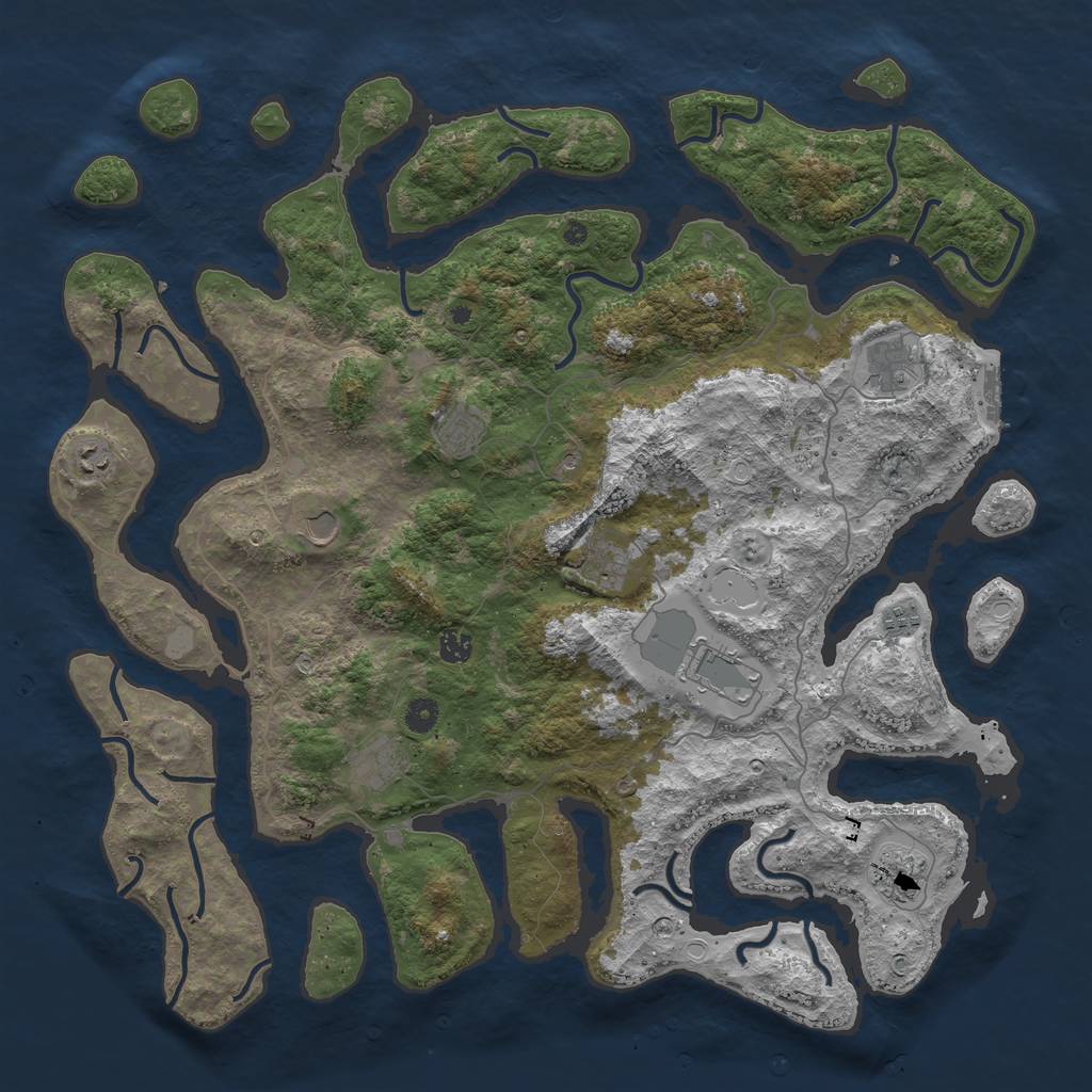 Rust Map: Procedural Map, Size: 4750, Seed: 376772, 17 Monuments
